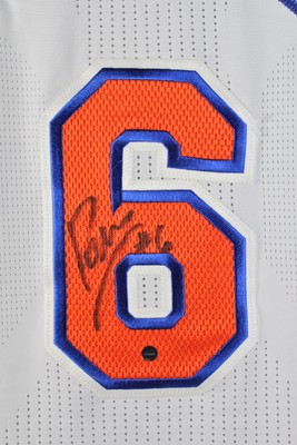 Knicks Kristaps Porzingis Signed 2/23/2017 Game Used #6 Road Jersey Steiner LOA
