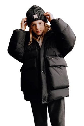 ZARA KIDS MAXI POCKETS DOWN PUFFER JACKET BLACK 3121/755 SZ