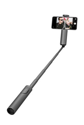 Cliquefie CLIALGRY Aluminum Selfie Stick with Bluetooth Remote Control, Gray