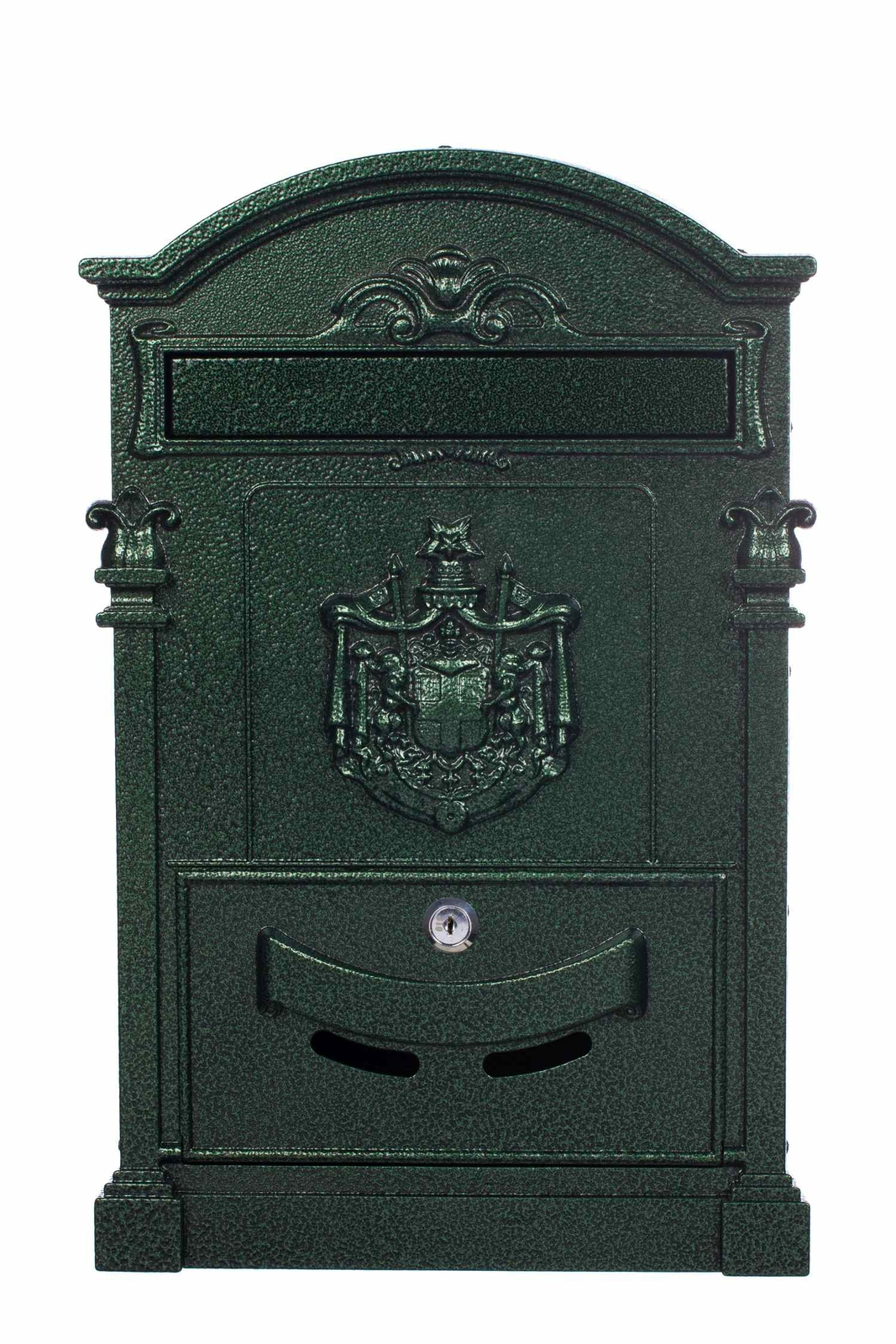 Antiker Briefkasten LB001L Grün Wandbriefkasten Englischer Postkasten Alu 47cm