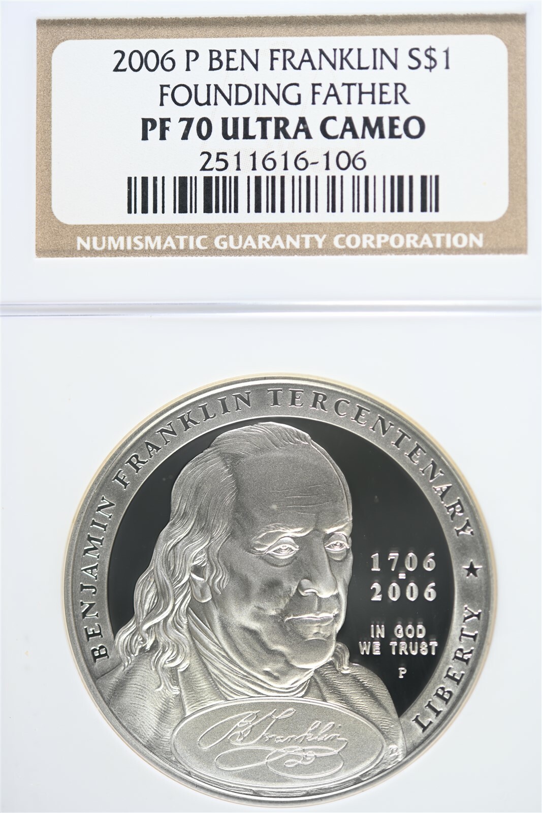 2006 P Ben Franklin Founding Father Silver Dollar Commemorative