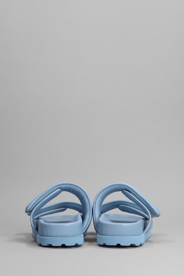 Pre-owned Gia Borghini Perni 11 Flats In Cyan Leather In Blue