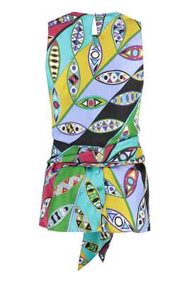 Pre-owned Pucci Printed Silk Top In Multicolor