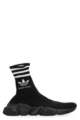Pre-owned Balenciaga X Adidas -speed Trainers Knitted Sock-sneakers In Black