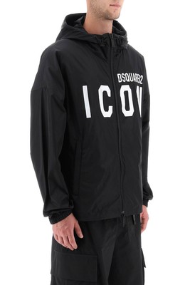 Pre-owned Dsquared2 Be Icon Windbreaker Jacket In Black