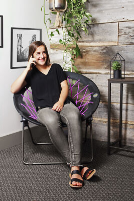 Zenithen Limited Bungee Folding Dish Circular Dorm/Bedroom Chairs (Pack of 1, Pl