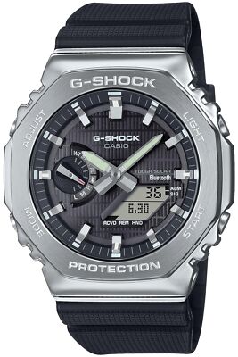 Pre-owned Casio G-shock Gbm-2100-1ajf Metal Case Bluetooth Analog Digital Men Watch