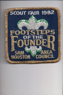 1982 Sam Houston Area Council Scout Fair Footsteps Of The Founder patch