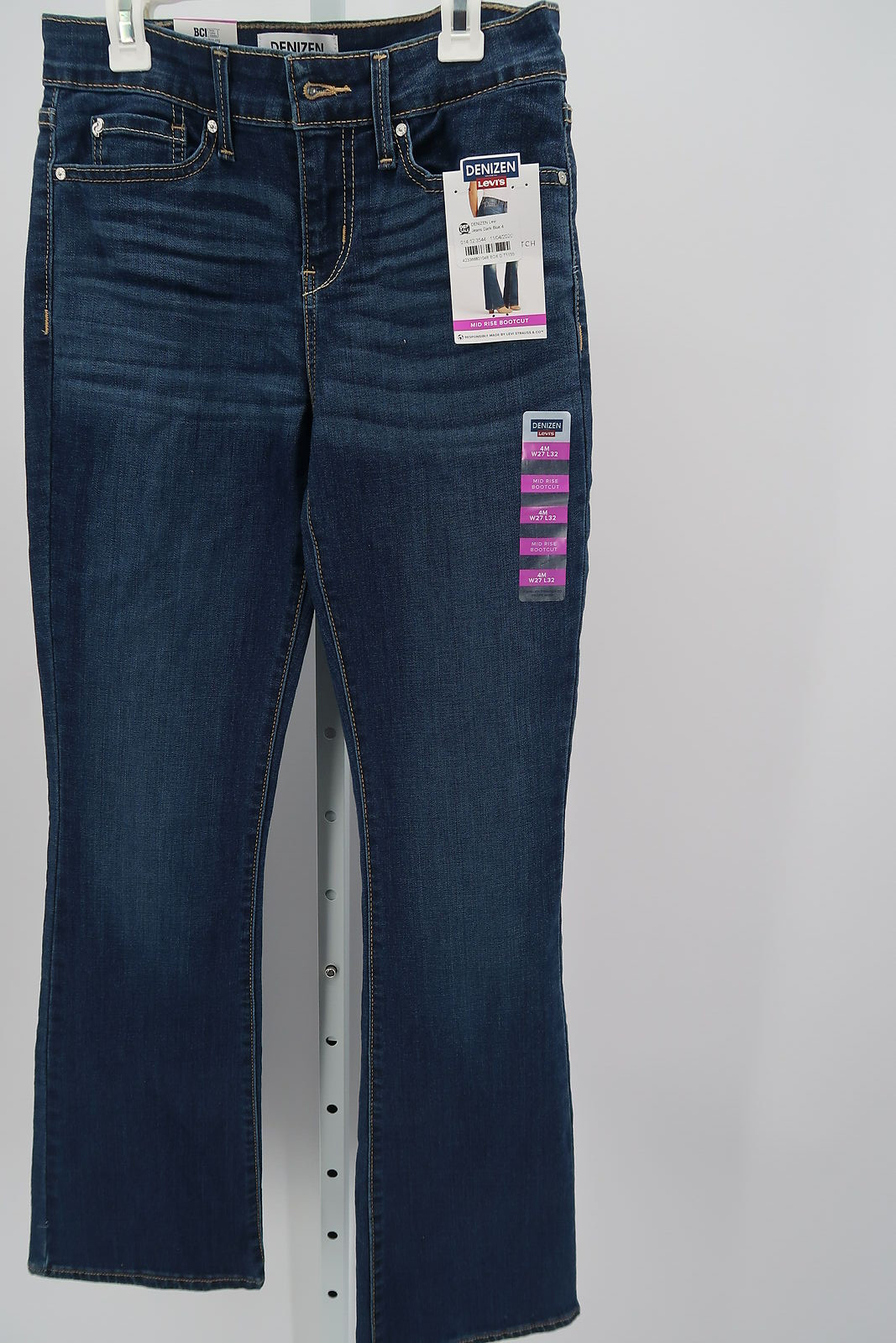 LEVI'S DENIZEN WOMEN'S MID-RISE BOOTCUT JEANS - DARK BLUE 4M W27 L32 NEW W/TAGS 194576058579 | eBay