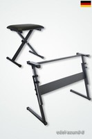 Set Keyboardständer, Ständer Z-Form Stativ Klavierbank Pianositz verstellbar