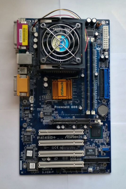 Asrock P4i45d+ Motherboard With Pentium 4 2.4ghz Cpu And 2gb Ram - Test Ok!