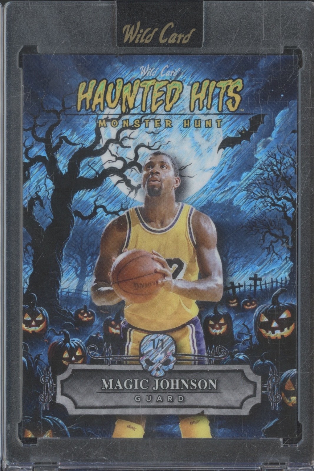 2025 Wild Card Monster Hunt Haunted Hits Blue Shimmer Magic Johnson 1/1