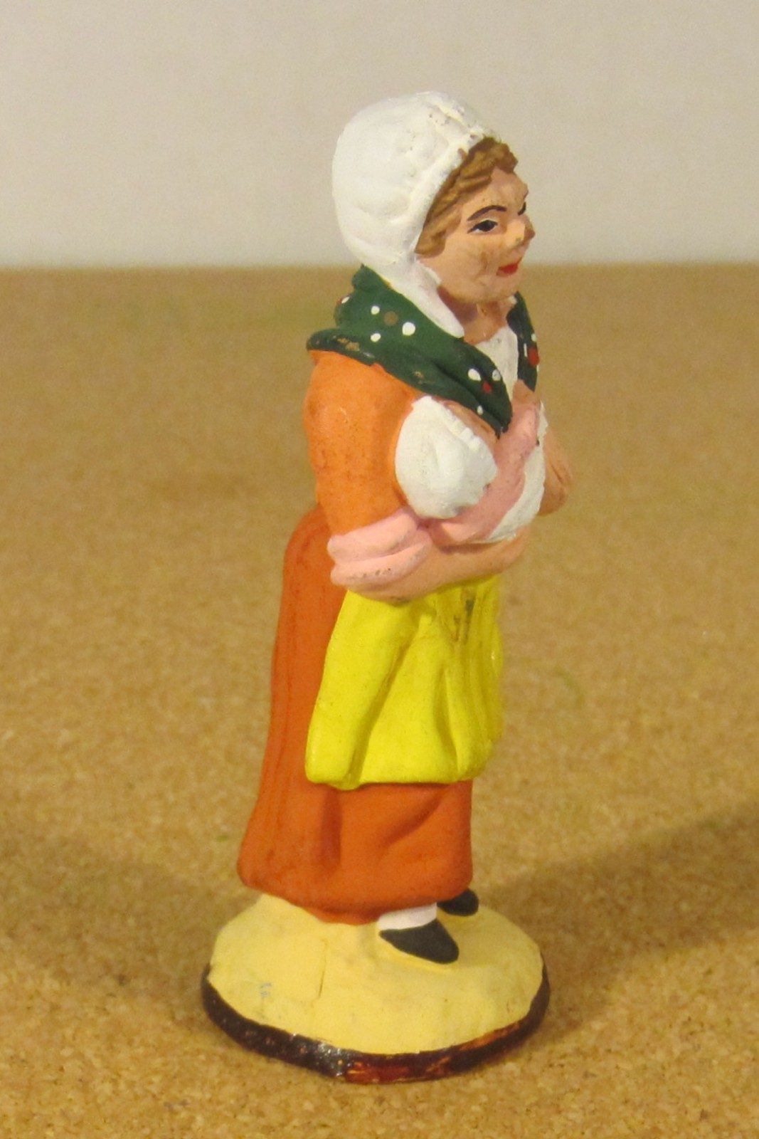 J. Flore French Nativity santon #2 woman holding a baby