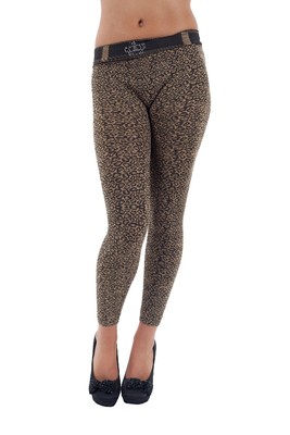 Sexy Leggings Stretch mit Animal print Jeggings braun beige 33270 neu