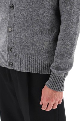 Pre-owned Ami Alexandre Mattiussi Melange Cashmere Cardigan In Heather Grey (grey)