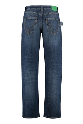 Pre-owned Bottega Veneta 5-pocket Straight-leg Jeans In Blue