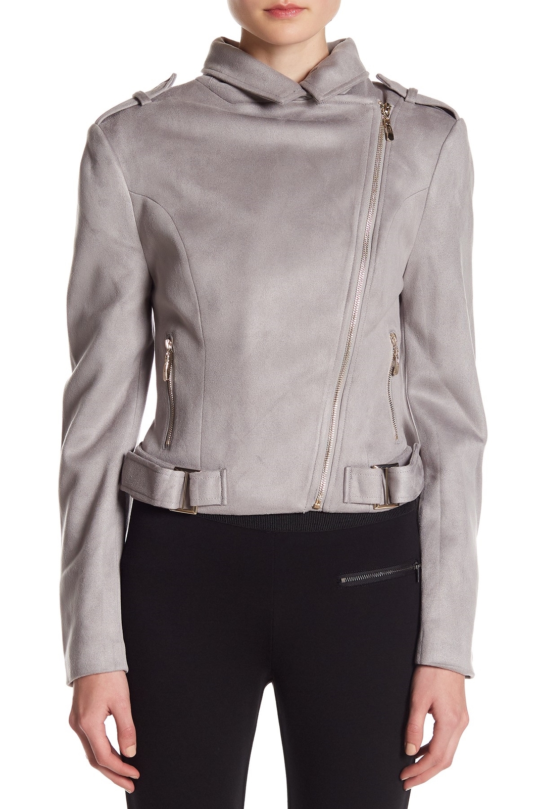 は Romeo & Juliet Couture 163892 Women's Long sleeves Suede Jacket Sz