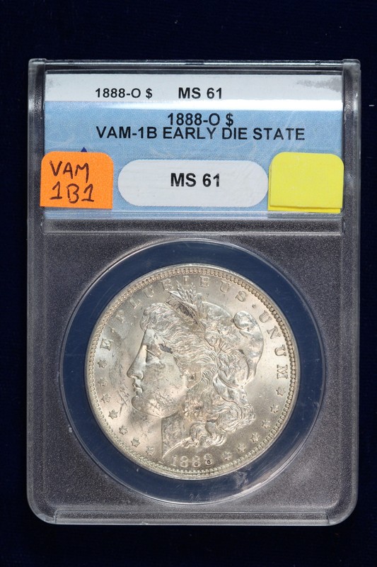 1888-O Morgan Dollar VAM-1B1 Die Break Dot WOW! ANACS VAM-1B
