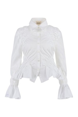 Pre-owned Khaite Ruffled Button-up Shirt In 100
