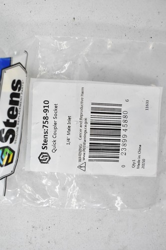 Lot of 2 Stens Quick Coupler Sockets 1/4" Inlet Male Bras 758-910 Hardware Tool