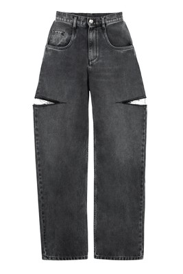 Pre-owned Maison Margiela High-waist Wide-leg Jeans 38 It In Gray