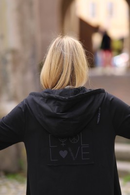 PHILOMENA CHRIST PHILOMENA CHRIST - STYLISCHER LAGENLOOK MANTEL GR 44 46 48 50 52 54 - SCHWARZ