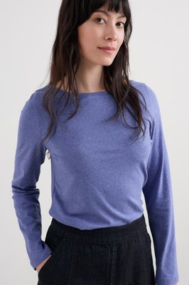 Seasalt Women's Regular Easel Long Sleeve Top Jersey Bilberry