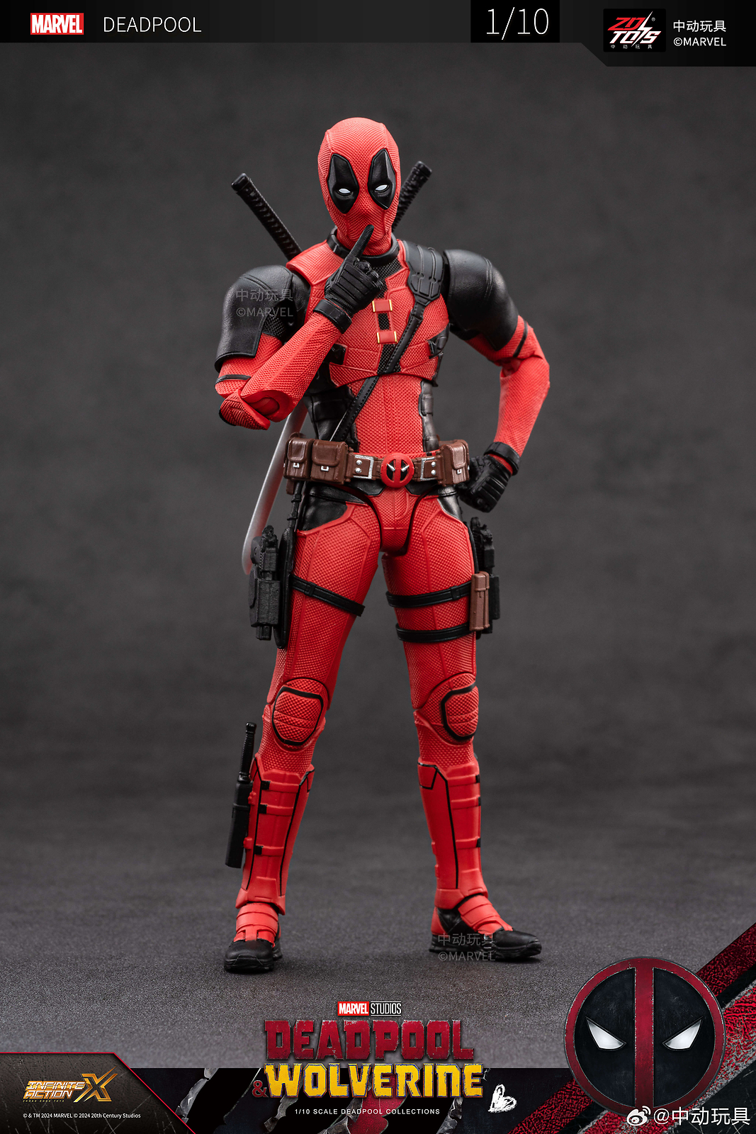 Deadpool 1/6スケールフィギュアセット ZD Toys Marvel Deadpool & Wolverine 1/10 6-inch Deadpool Action