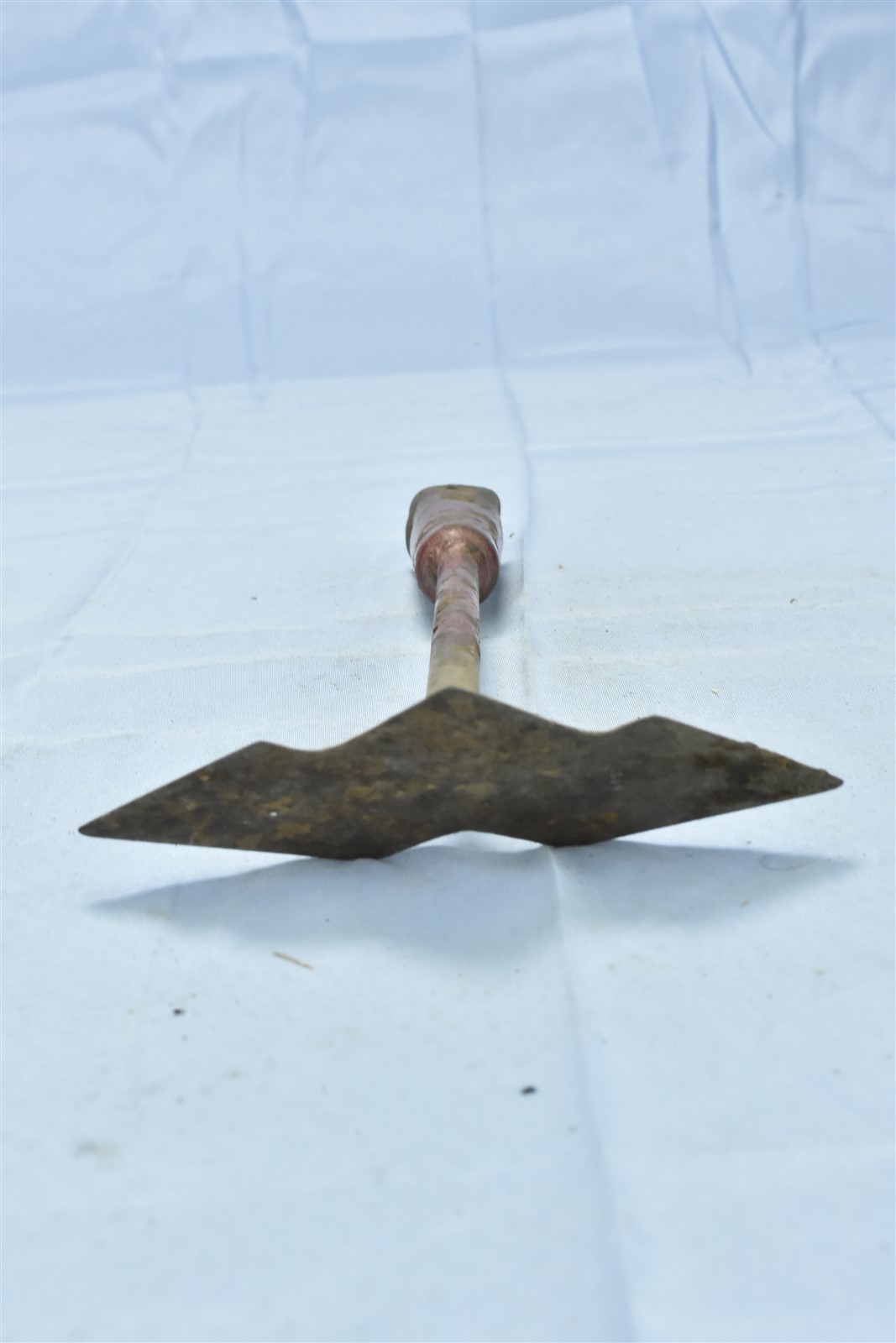 Antique PRIMITIVE HANDMADE GARDEN HAND TOOL TROWEL ORIGINAL RED PAINT OLD #06558