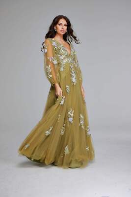 Pre-owned Jovani 37607 Evening Dress Lowest Price Guarantee Authentic In Green