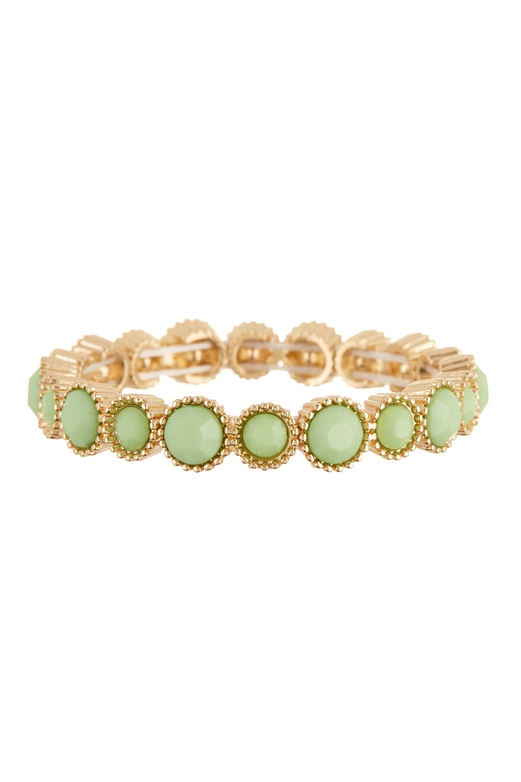 Natasha Accessories 167288 Women's Crystal Stretch Bracelet Gold/Green