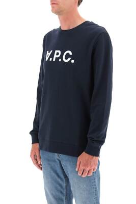 Pre-owned Apc A.p.c. Sweatshirt Logo V.p.c. Flock Cofaxh27378 Blu Sz.s Iak In Blue