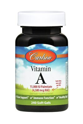 Carlson Laboratories Витамин А пальмитат 15 000 МЕ 240 мягких капсул