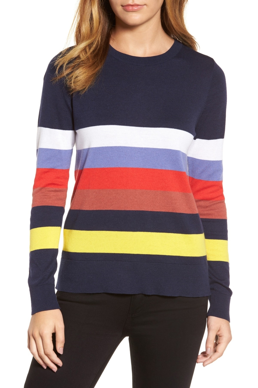 Halogen 163626 Women's Bow Back Sweater Long Sleeve Striped Petite Sz. PXL
