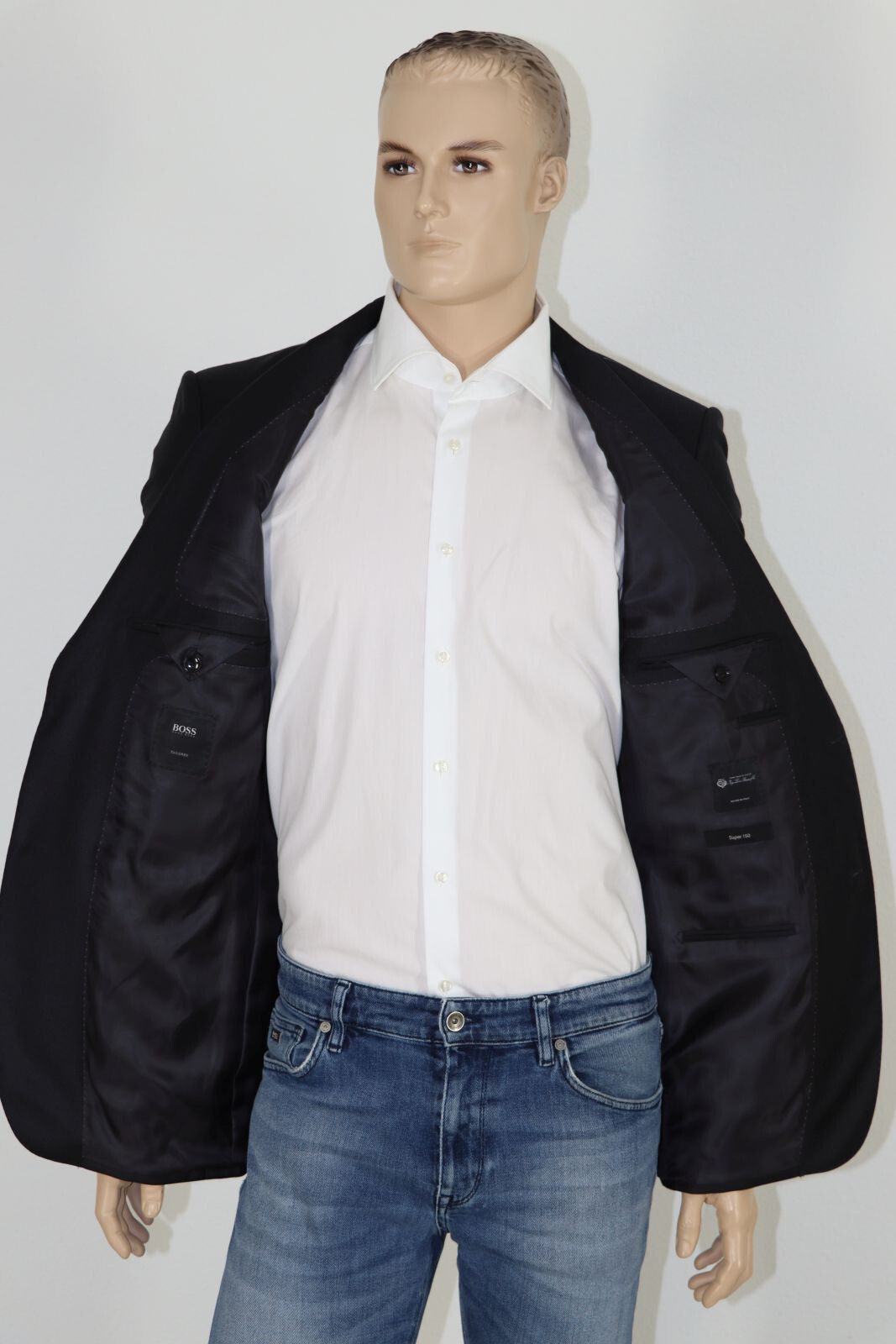 Pre-owned Hugo Boss Tailored Suit Jacket, Mod. T-jarrod Lc, Size 98 / Us 40l, Open Grey