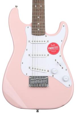 Squier Mini Strat Electric Guitar- Shell Pink with Laurel Fingerboard