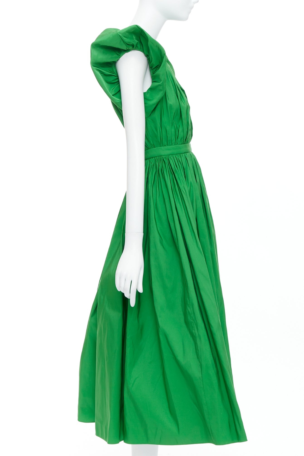 ALEXANDER MCQUEEN 2023 kelly green open back puff sleeve