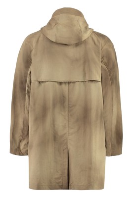 Pre-owned Kway K-way Serdie Tie Dye Nylon Parka In Beige