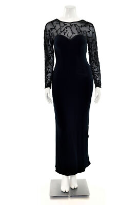 *STUNNING!* Black Tie Oleg Cassini Beaded Evening Dress in Black sz 8
