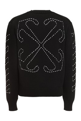 Pre-owned Off-white Stitch Arrows Diags Sweater In Black