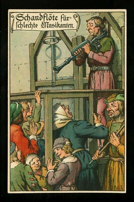 Music postcard German cartoon comic style Nurmberg Vintage