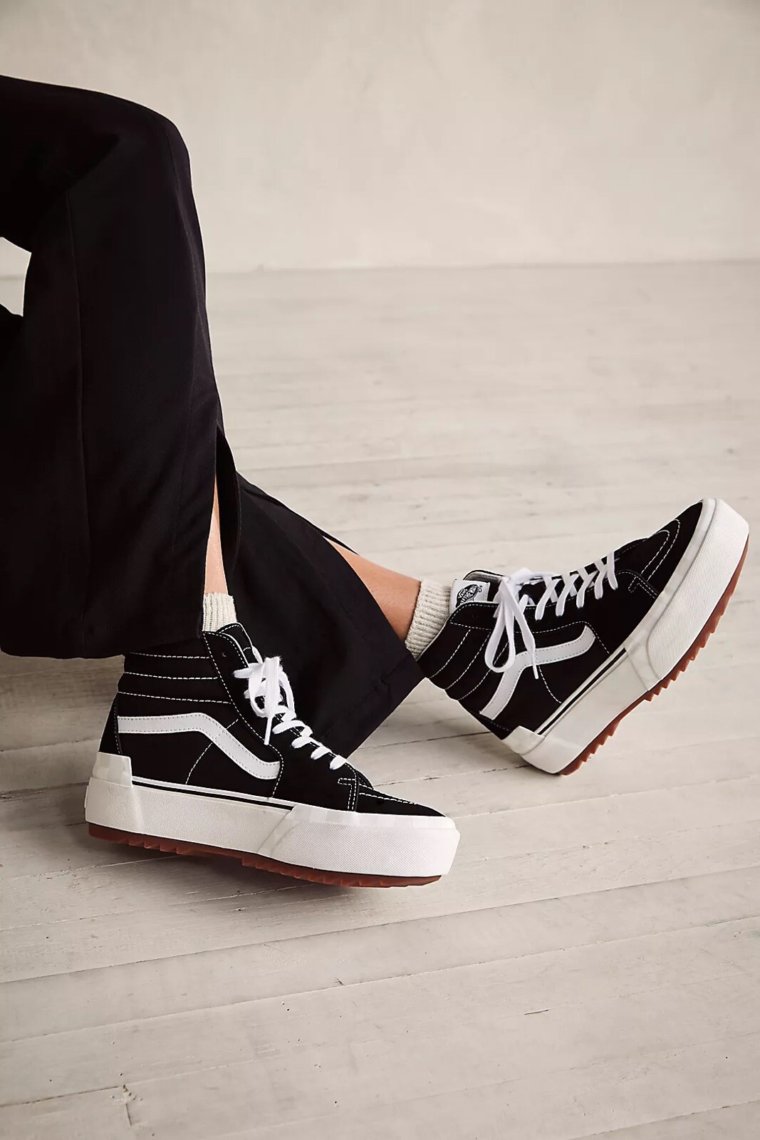 Vans UA Sk8-Hi Stacked Sneakers Black Suede US 9.5 W / 8 M Worn 2X  Excellent $90: купить с доставкой из США, цена 7 343 руб - (304536130820)