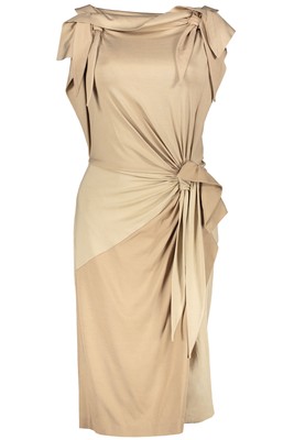 Pre-owned Burberry Silk Midi-dress In Beige