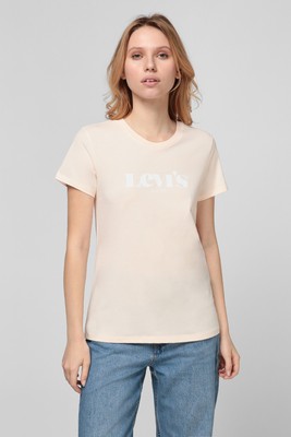 

Levis Wmns The Perfect SS Lifestyle Футболка Женская ракушка с гребешком/нейтральный, Розовый, Levi's Wmns The Perfect SS Lifestyle T-Shirt