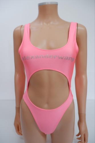 ワンピース ALEXANDER WANG Women Swimsuit 4KC2236004 001 Alexander Wang One Piece Yellow Swimsuit Crystal Logo One