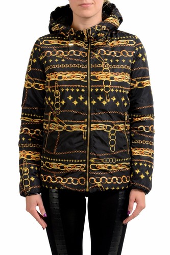 Pre-owned Versace Versus Reversible Goose Down Women's Parka Jacket Sz Xs S M L Xl 2xl In Black/multi-color