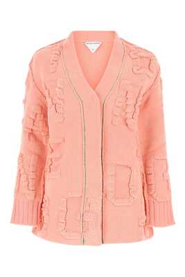 Pre-owned Bottega Veneta Pink Chenille Cardigan