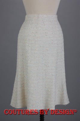 St John Knits Tweed Flared Skirt Color Cream Multi SZ 6 NWT