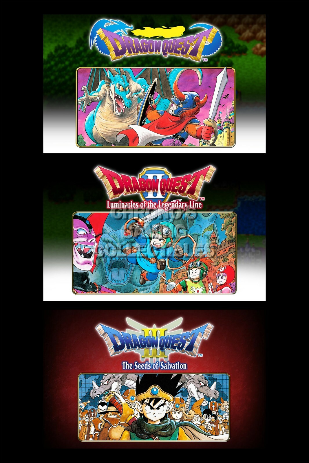 Dragon Quest I II III Nintendo DS 3DS SNES Warrior POSTER