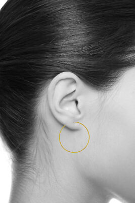 Pre-owned Wellingsale 14k Yellow Gold 1.5mm Endless Classic Hoop Earrings (60 X 60 Mm)